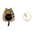 thumbnail image 1 of Reloj de pared decorativo con forma de gato, de madera, colgante, con estatua de bola de cristal, de acrílico y hierro. Silencioso, artístico y modern, 1 of 8