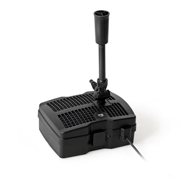 4-in-1 Pond Filter Pump with Fountain & UV Disinfection - 660 GPH, 54W Black Plastic/Foam, 33ft Cord, IPX8 Submersible for Outdoor Ponds & Water Gardens
