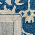 thumbnail image 6 of SAFAVIEH Micro-Loop Emilija Floral Bordered Wool Area Rug, Navy/Ivory, 9' x 12', 6 of 9