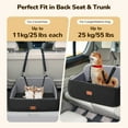 thumbnail image 5 of Large Dog Car Seat, DOMIPET Elevated Pet Car Seat for Dogs up to 55kg, Detachable & Washable Car Dog Bed with Storage Pockets, 5 of 7