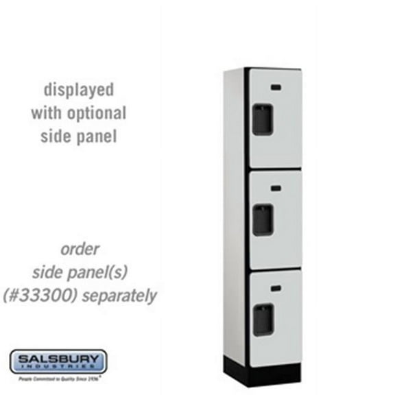 SalsburyIndustries 33155GRY Triple Tier 1 Wide 5 ft. X 15 in. Designer Wood Locker - Gray
