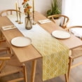 thumbnail image 3 of Morocco Yellow Table Runner - 70 Inch Long, Kitchen Dining Table Runner Dresser Scarves, Geometric Abstract Plaid Gradient Farmhouse Decor for Coffee Tables Wedding Party Banquet, 3 of 8