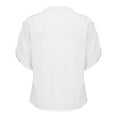 thumbnail image 6 of White Womens Tops 2025 Summer Simple Solid Color Short Sleeved Ruffled V Neck Blouse Blouse Shirts for Women, 6 of 6