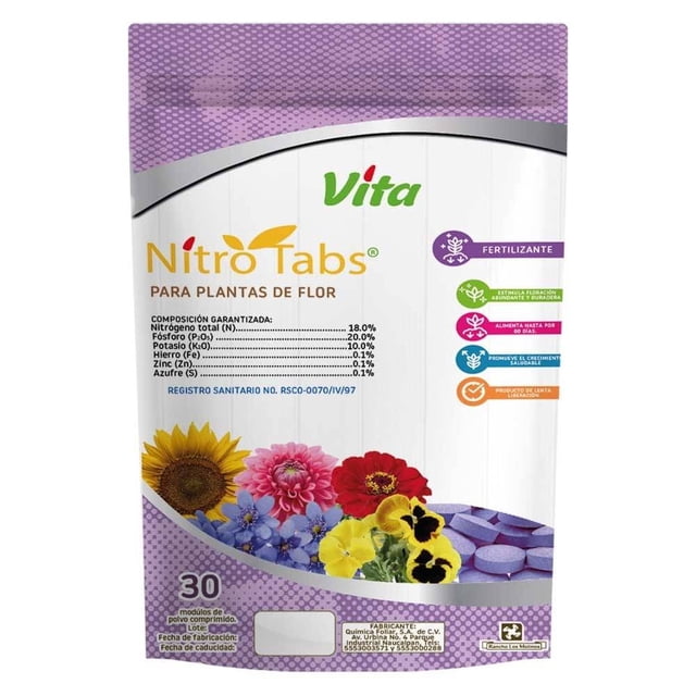 Nitro tabs plantas de flor Vita Rancho Los Molinos Fertilizante