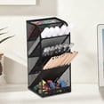 thumbnail image 6 of Lksixu Metal Mesh Desk Organizer, 5-Layer Pencil Container Stationery Holder, Small Desktop Pen Storage Rack, Multi-Purpose Makeup Brushes Storage Box for Home Office, 6 of 7
