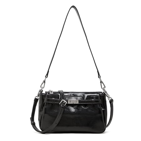 Genuine Leather Women's Shoulder Bag Purse Oil-waxed Full-Grain Cowhide Ladies' Crossbody Bag Medium