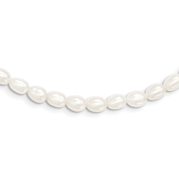 Primal Silver Sterling Silver Rhodium-plated White 4-5mm Freshwater Cultured Pearl Necklace