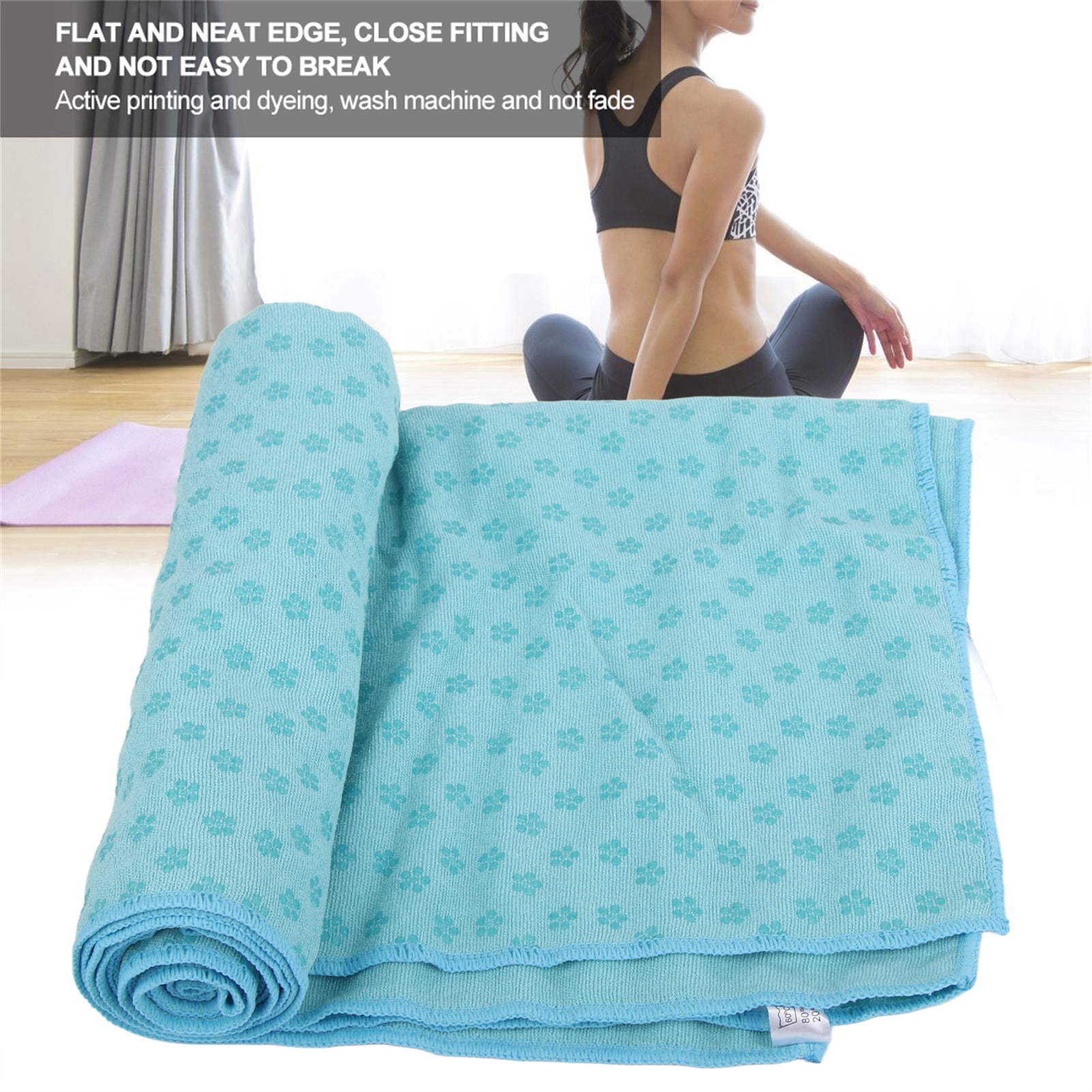 Non-slip Yoga Mat Cover Anti-Slip Yoga Mat Blanket Practical Home for Office Balcony Livingroom Sky Blue