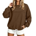 thumbnail image 3 of Women Sweatshirt Sevevn Crew Neck Relaxed Fit French Terry Fabric Drop Shoulder Long Sleeve Pullover With Adjustable Drawstring Hem For Daily Casual Wear, 3 of 9
