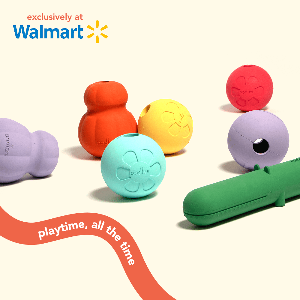 Oodles Durable Rubber Multi-Colored Fetch Dog Toy, 8PK, 2.5"