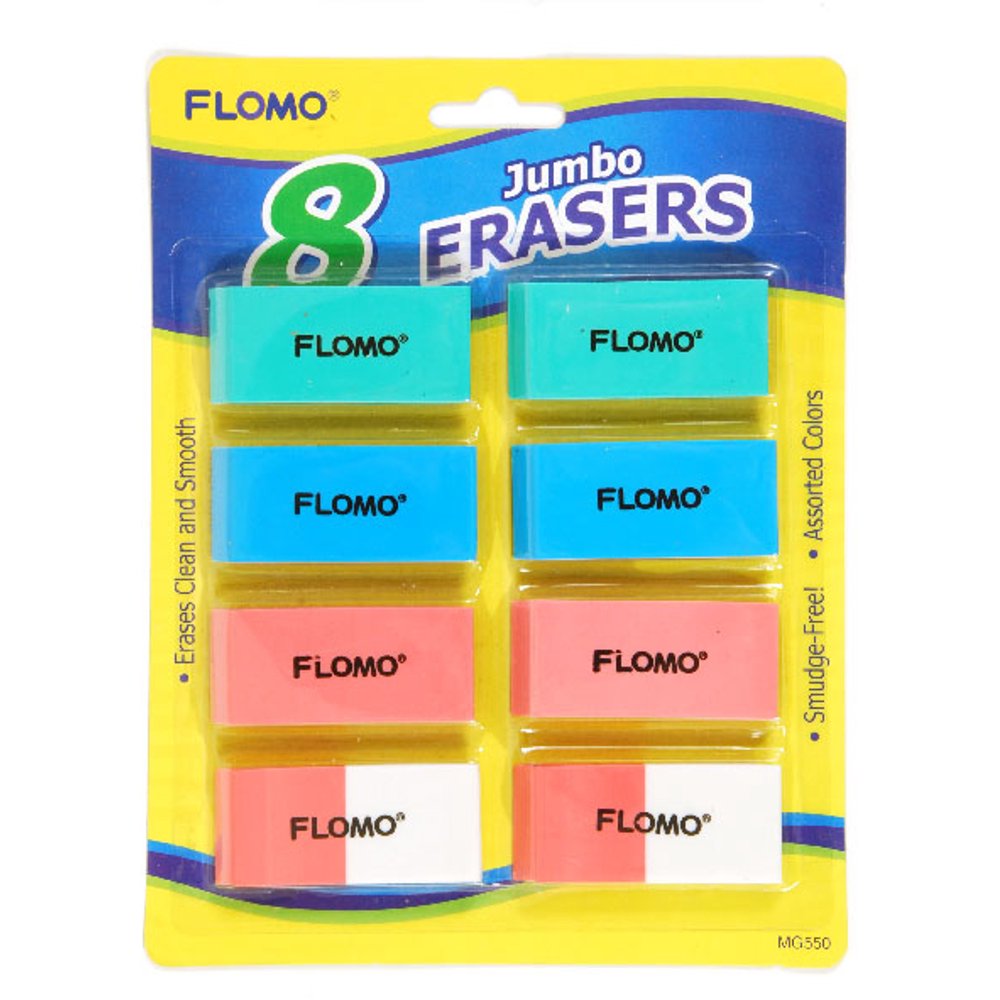 8 pack Rubber Erasers Case Pack 48