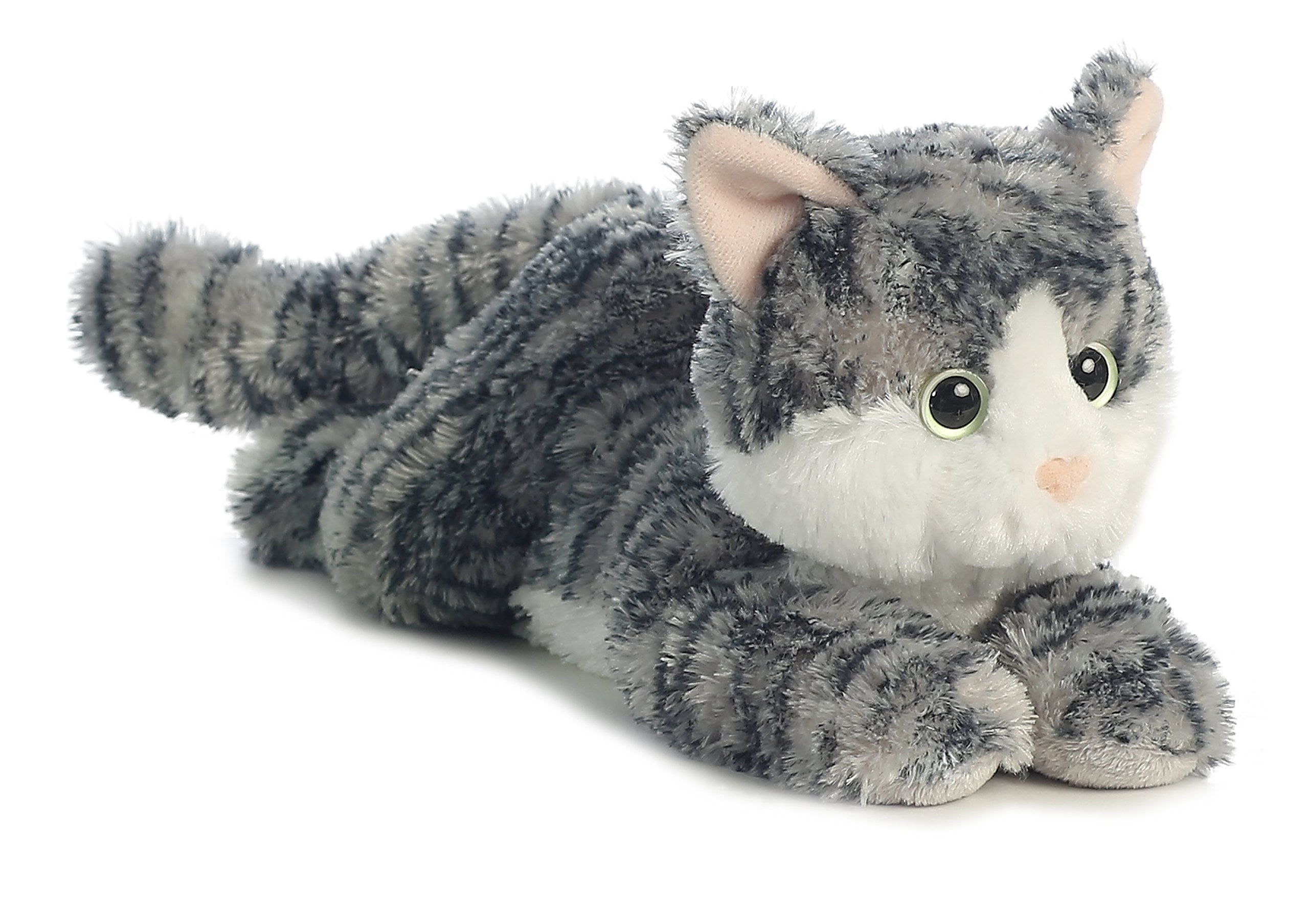SCATTER Douglas plush 6" long GRAY stuffed animal CAT brown grey white kitty 