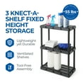 thumbnail image 2 of Gracious Living 3 Shelf Knect-A-Shelf Solid Light Duty Storage Unit 24 x 12 x 33", Black (3 Pack), 2 of 12