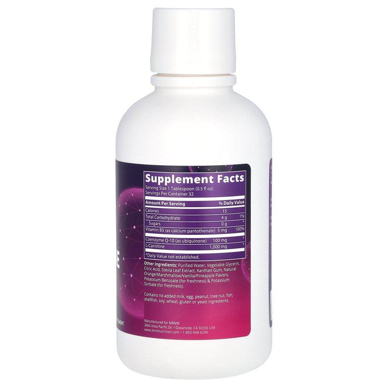 dr oz and l carnitine MRM, Co-Q10 Liquid Supplement, 1000 mg, 16 Fl Oz with L-Carnitine