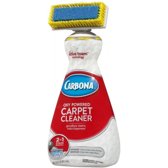 Carbona 2-in-1 Oxy-Powered Carpet Spot Cleaner, Dual Brush Sponge, 27.5 Fl Oz