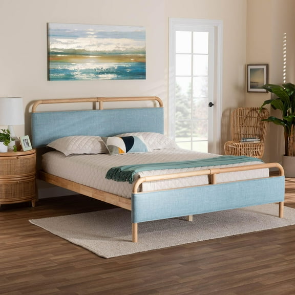Baxton Studio Mateo Modern Platform Bed, Queen, Natural
