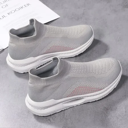 

Women‘s Casual Sneakers Flying Woven Lightweight Breathable Slip-on Walking Shoes Comfortable All-match Running Shoes
