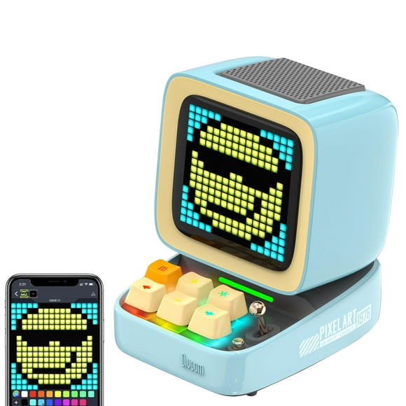 Divoom Ditoo Retro Pixel Art Game Altavoz Bluetooth con pantalla frontal controlada por aplicación LED 16X16 (azul)...