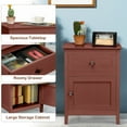 thumbnail image 6 of Costway 2PCS Nightstand Drawer Accent Side End Table Storage Cabinet Cherry, 6 of 11