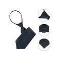 thumbnail image 6 of INSPIRE CHIC Men's Pre-Tied Zipper Tie Solid Color Formal Casual Adjustable Wide Tie Navy Blue 35cm/13.8', 6 of 6