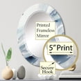 thumbnail image 3 of Designart "Whirlwind in Blue and Cream II" Abstract Shapes Round Wall Mirror - Modern Oval Printed Decorative Oversized Mirror - Multiple Color Options, 3 of 4