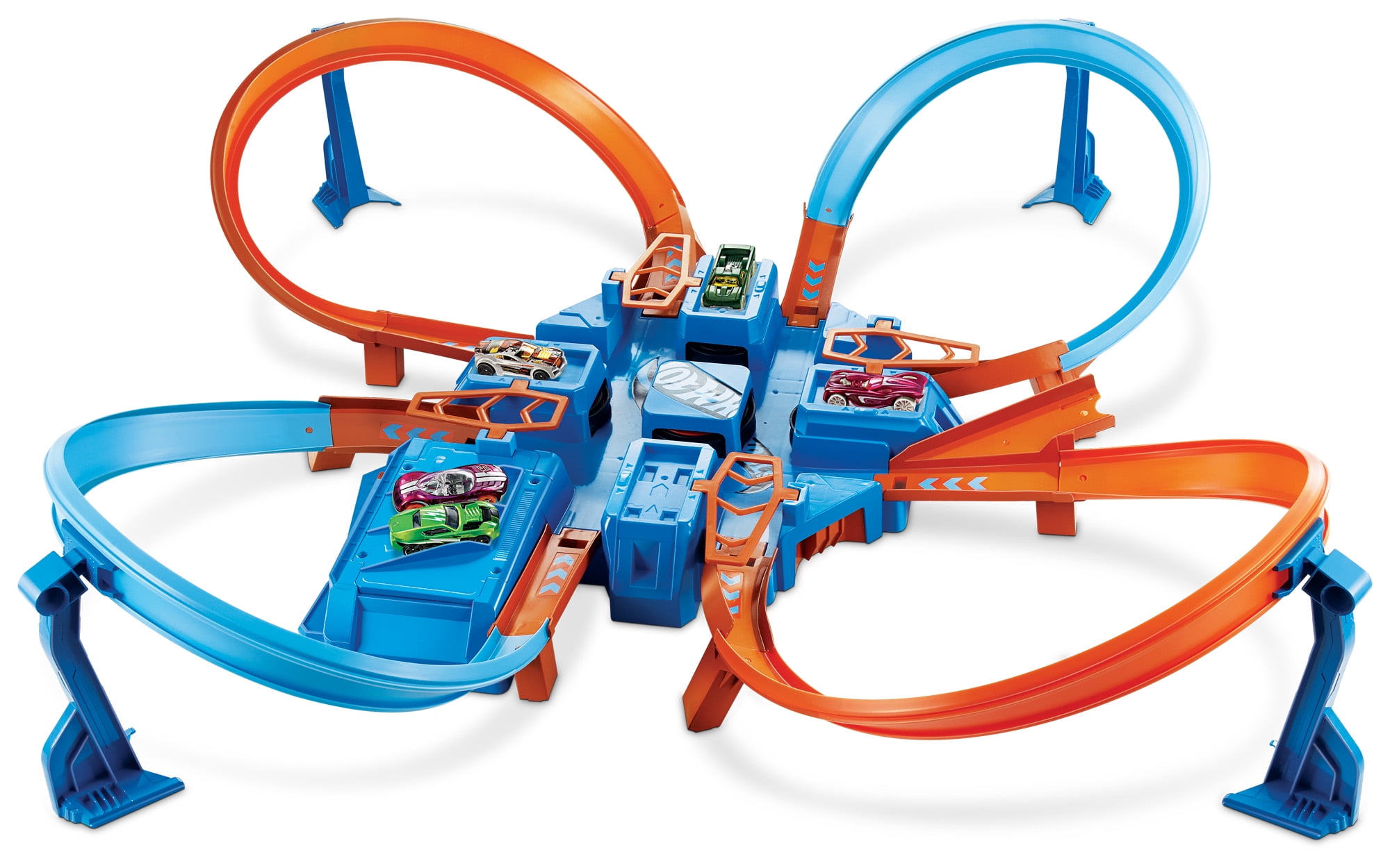 Hot Wheels Criss Cross Crash Track Set Motorized 4 Zones Toys For Boys