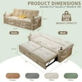 thumbnail image 6 of Hommoo 70" Convertible 2-in-1 Pull Out Couch Bed, Multi-Functional Corduroy Loveseat Sleeper Sofa Bed, White, 6 of 9