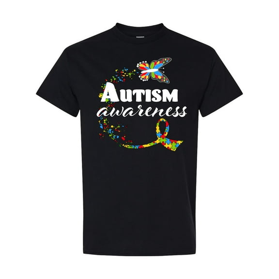 Inktastic Autism Awareness Butterfly Ribbon T-Shirt