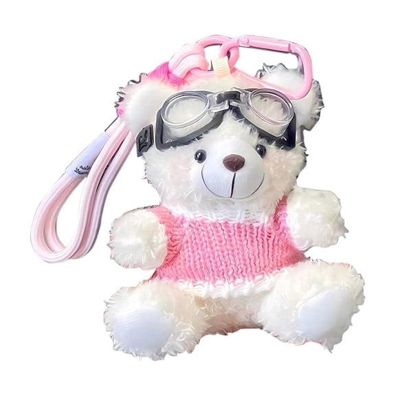 Plush Teddy Bear Keychain – Cute Mini Plus Doll Bag Charm, Clip-On Accessory for Backpacks, Purses & Keys