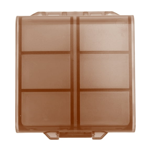 Unique Bargains 1 Pc Pill Case 12 Grid Pill Box Matte Brown