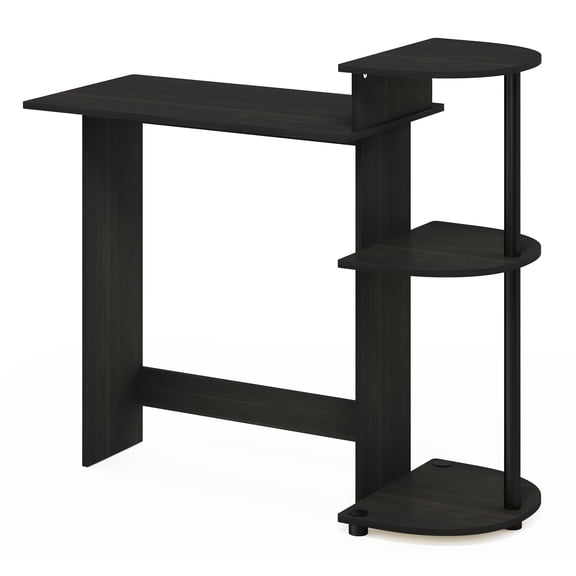 Furinno COMPACT Desk, 28.5 Wide Gaming Desk with Shelves, Computer Desk with Book Shelf, Office Desk for Home Office, Study Room, Dorm, Bedroom, Dark Espresso