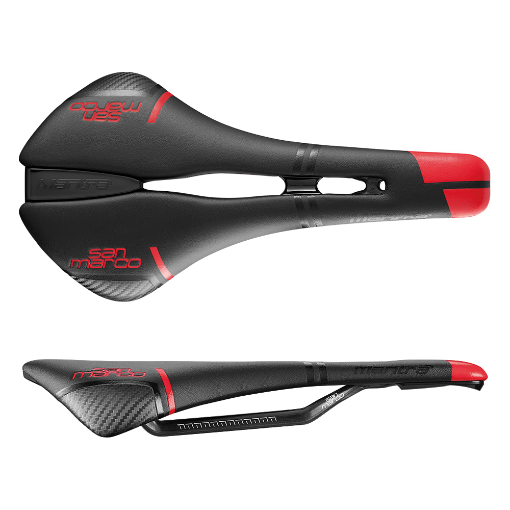 Black//Red San Marco Mantra Carbon FX Bike Saddle