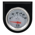 thumbnail image 3 of Equus Gauges Voltmètre Jauge E5268 Série 5000; 2 Pouces; Balayage Court Électrique; Affichage Analogique; 8-18 Volts; Visage Blanc/cadre Chromé/aiguille Orange; Éclairage Rétroéclairé, 3 of 4