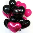 thumbnail image 2 of Globos de Cumpleaños Dreamy Space Rosa Fucsia, Negro y Rojo 45 cm y 30 cm, 2 of 6