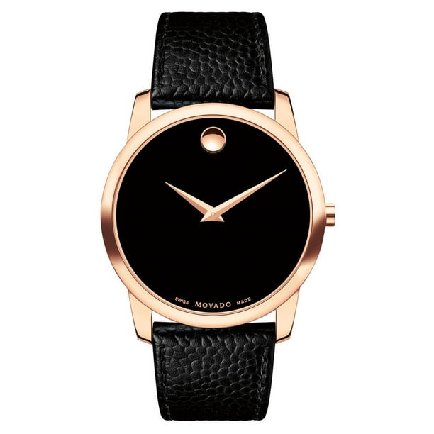 Movado Movado Museum Classic 0607060 Black/Black Leather Analog Swiss