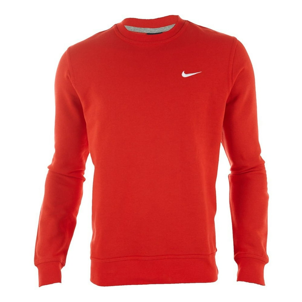 Nike - Nike Men's Classic Club Fleece Crew Sweatshirt-Red/White ...