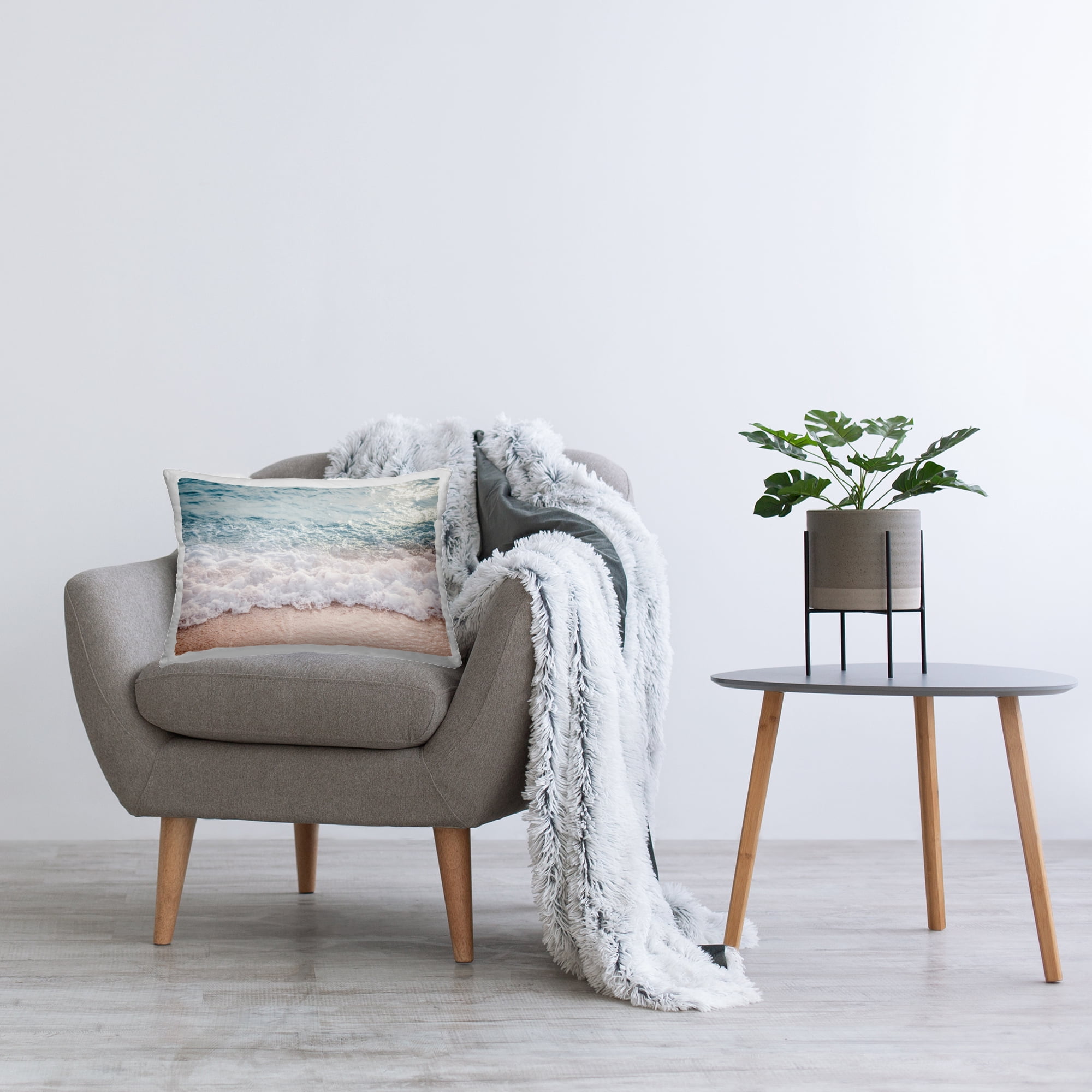 Stupell Industries Aerial Ocean Foam Decorative Printed Throw Pillow Design by Nataly White.