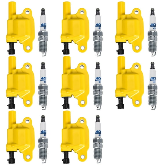 8 Heavy Duty Ignition Coils and 8 AcDelco Platinum Spark Plugs Compatible with GMC Envoy 5.3L UF413 Fits select: 2009-2010 CHEVROLET SILVERADO C1500 LT, 2008 CHEVROLET SILVERADO C1500