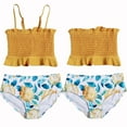 thumbnail image 3 of Lovebay Children Girls 2pcs Split Swimwear Set Sleeveless Vest Tube Cropped Top + Beach Flower Shorts Tankini Bikini Set, 3 of 16