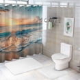 thumbnail image 7 of Orinice  Beach Hawaiian Sea Sunset Shower Curtain for Bathroom Decor Ocean Wave Sunrise Tropical Coastal Seaside Summer Scenery Art Printed Fabric Polyester Waterproof 12 Pack Plastic Hooks 69x72, 7 of 7