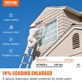 thumbnail image 2 of VEVOR Telescoping Ladder, 12.5 ft Aluminum One-button Retraction Collapsible Extension Ladder, 375 lbs Capacity w/ Non-slip Feet, Portable Multi-purpose Compact Ladder for Home, RV, Loft, ANSI Listed, 2 of 9