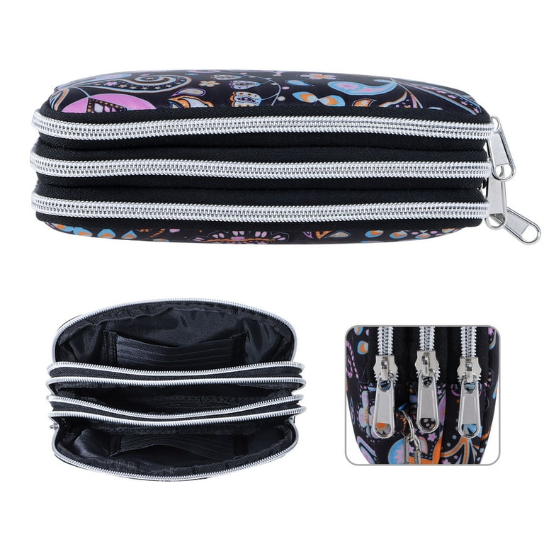 HAWEE Paisley Wristlet Wallet, 3 Zipper Coin Pouch photo 5