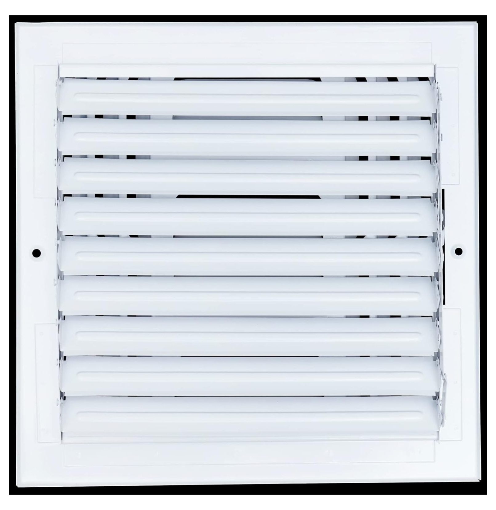 [2 Pack] Fits 10x10 Duct Opening 3 Way Fixed Curved Blade Air Supply Diffuser by | Register Vent Cover Grill for Sidewall and Ceiling | White | Outer Dimensions: 11.75" X 11.75"