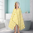 thumbnail image 6 of Yellow and White Checkerboard Pattern Hooded Bath Towel，60"x35" for Ages 3 To 12 Kids, Quick Dry Lightweight Soft Microfiber Hood Beach Towel Cover Up for Kids, 6 of 7