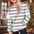 thumbnail image 2 of KyCheLot Girls Loose Sweatshirt Casual Stripe Printed with Pocket Lightweight Comfort Oversized Hoodies 4-14 Years, 2 of 5
