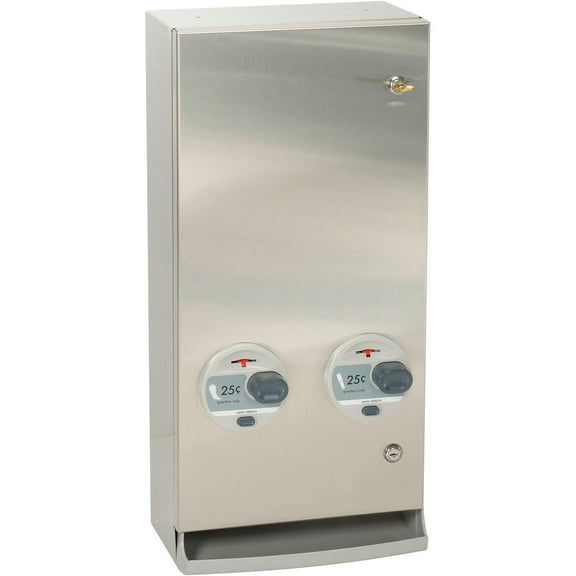 Bobrick ClassicSeries 25 Cent Surface Mount Sanitary Vendor Sq. Edge - B-2706 25