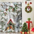 thumbnail image 5 of Christmas Robin Shower Curtains for Bathroom, Bird House Holly Berry Xmas Tree Waterproof Fabric Shower Curtain for Bathroom Bathtub Decoration, Machine Washable, 36"x72", 5 of 9