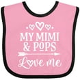 thumbnail image 3 of Inktastic Mimi and Pops Love Me Granddaughter Girls Baby Bib, 3 of 4