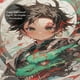 thumbnail image 5 of Cortina de ducha Kimetsu con diseño de dibujos animados, con 12 ganchos, impermeable, lavable, de poliéster, para decoración del baño, 60 x 72 pulgadas, de hierro, 5 of 8