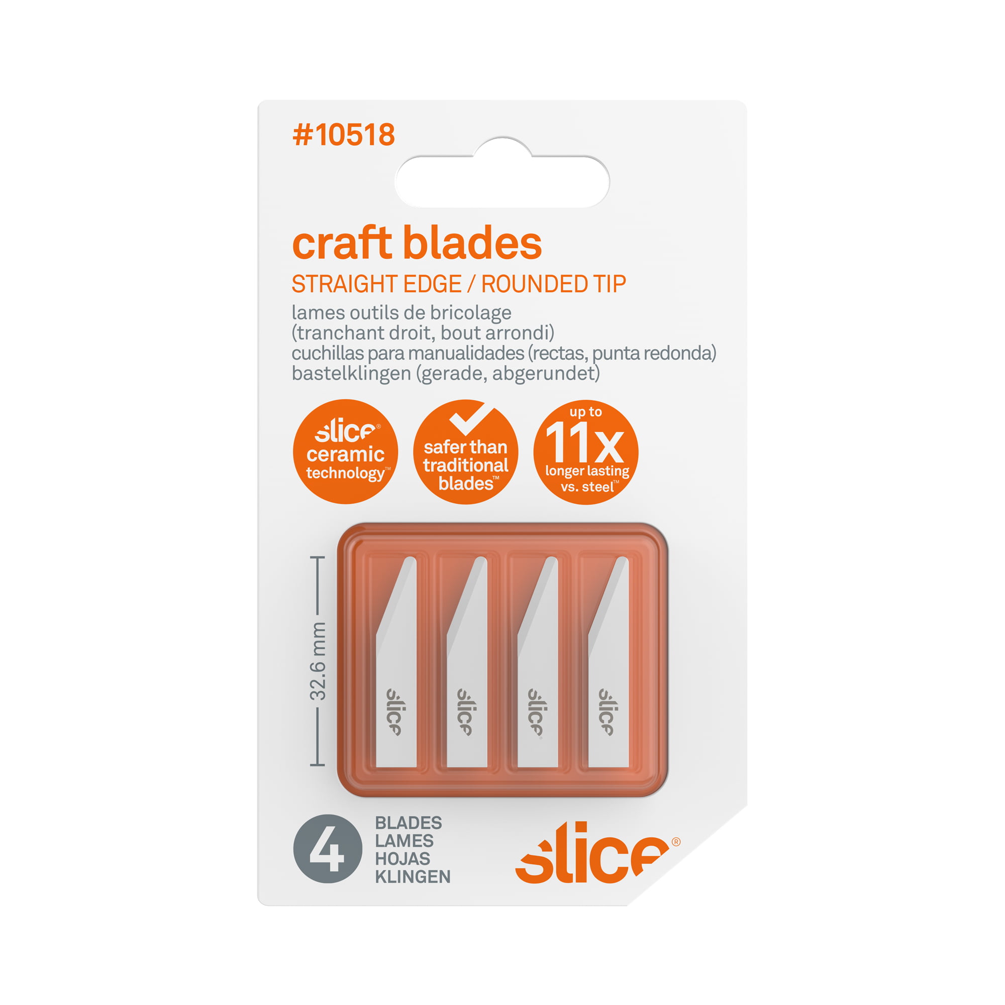Slice 10518 Replacement Craft Knife Scalpel Blades - Straight Edge